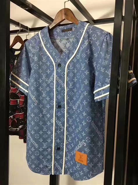 louis vuitton supreme baseball shirt replica|Louis Vuitton monogram shirt.